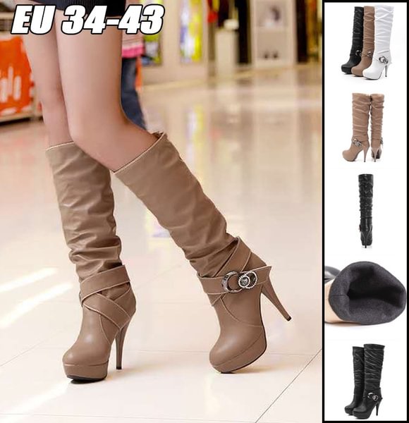 2022 Sexy Big Size 34-43 Thigh High Boots Boots for Women Thick Sole Platform High Heel Shoes Winter Autumn Platform Boots - Shop Trendy Women's Clothing | LoverChic