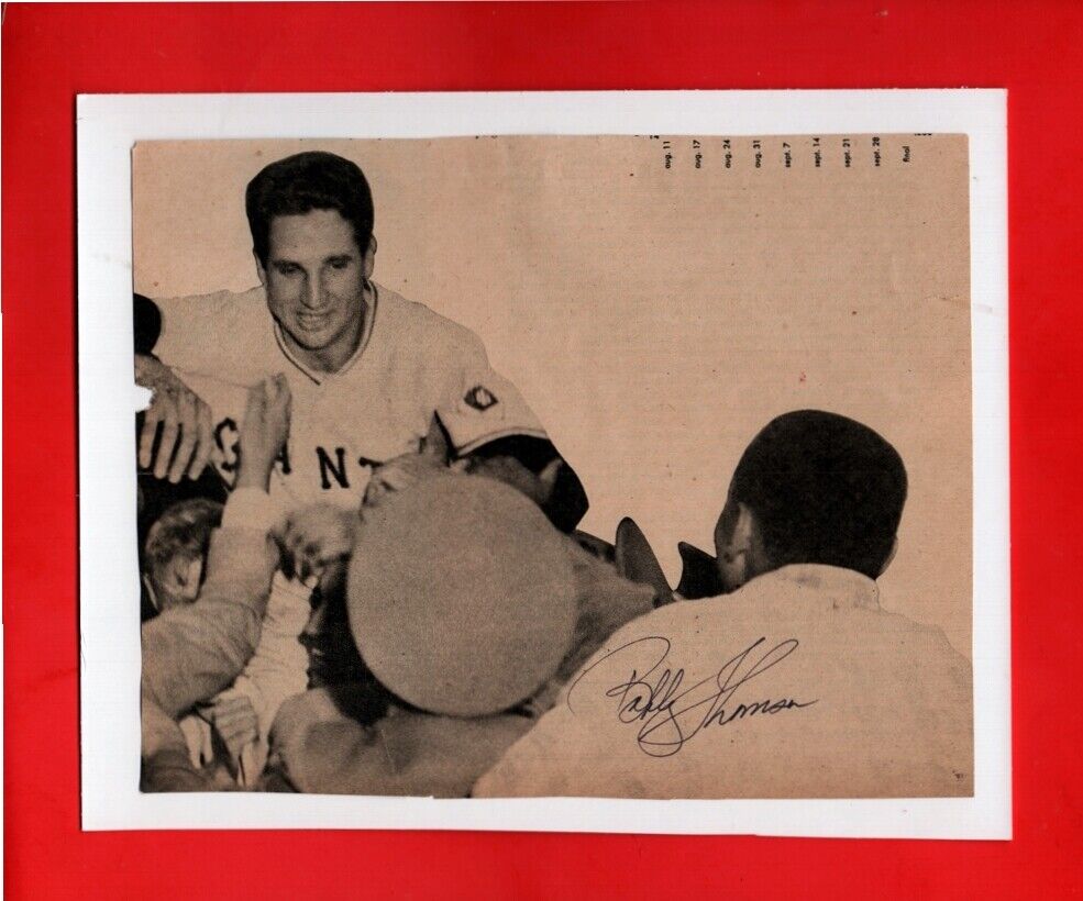 1951 BOBBY THOMSON-NY GIANTS AUTOGRAPHED 6.5 X 8.5 Photo Poster painting-d.2010