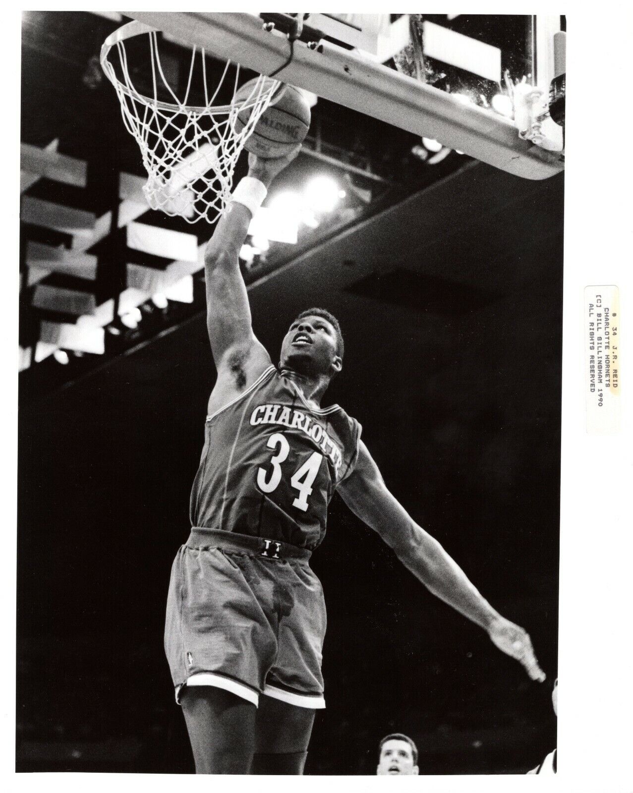 J. R. REID Charlotte Hornets Basketball NBA 8x10 Promo News Press Photo Poster painting 1990