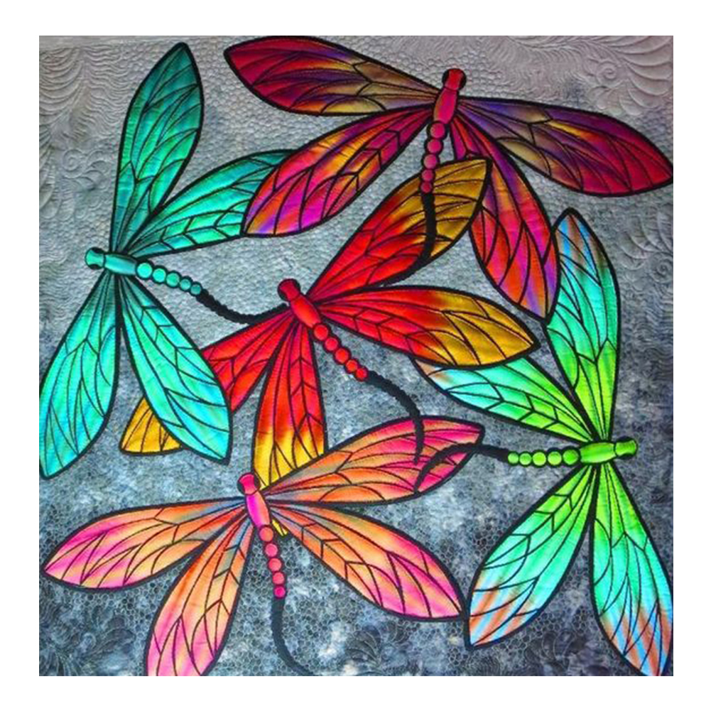 

30*30CM - Round Drill Diamond Painting - Dragonfly, 501 Original
