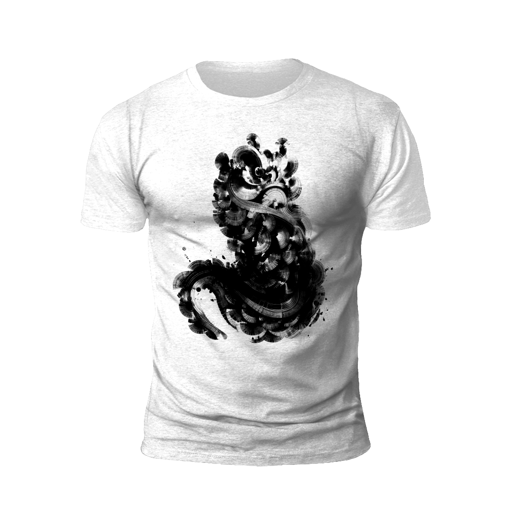 Ink Dragon: Abstract Dragon Graphic T-Shirt