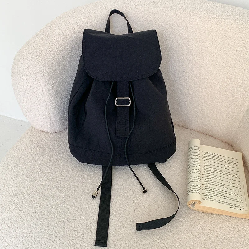 Mongw Mongw New Korean Nylon Backpack Female Large Capacity Advanced Sense Ins Fashion Simple Joker Student Backpack
