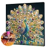 Framed Diamond Painting - Special Shaped - Peacock (25x25cm)