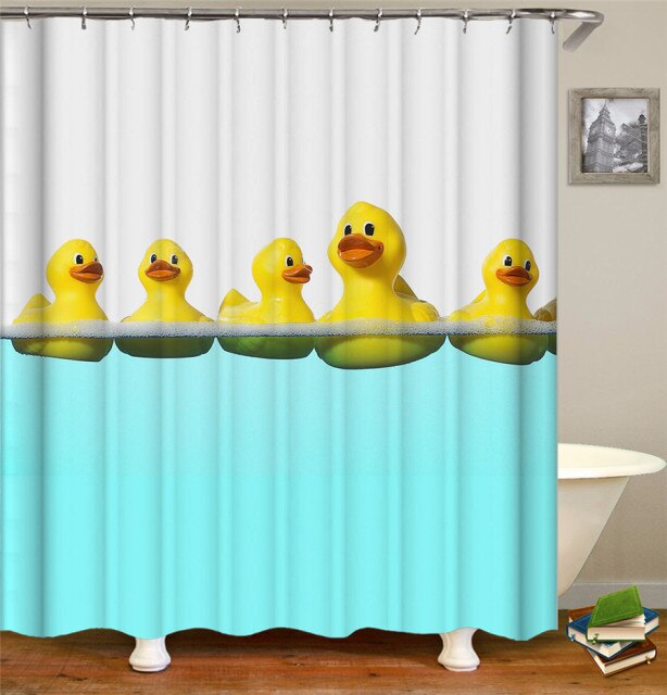 

Shower Curtain – Yellow Duck Cat Shark Wolf-180*180cm, 501 Original