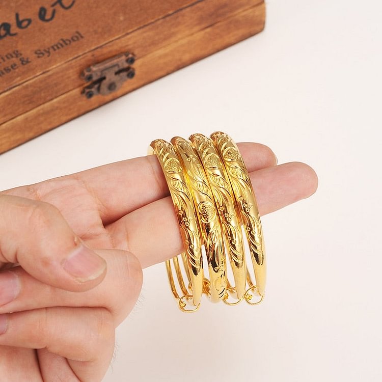 2.4inches diameter dubai gold  Bangle Baby / Kids girls Gold Color Ethiopian Bracelet