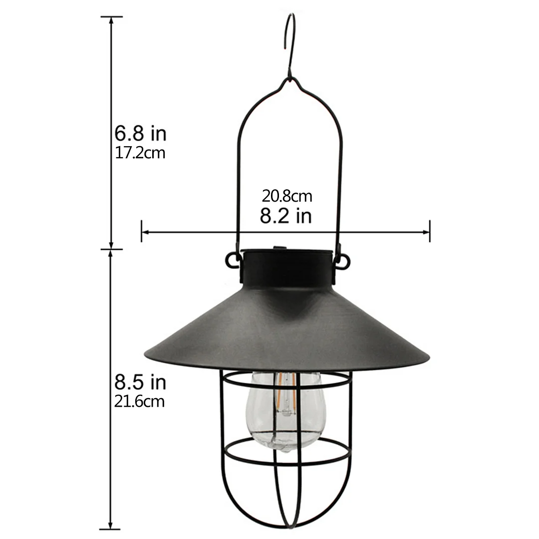 Hanging Solar Lanterns, Waterproof LED Solar Light with Tungsten Bulb (1)