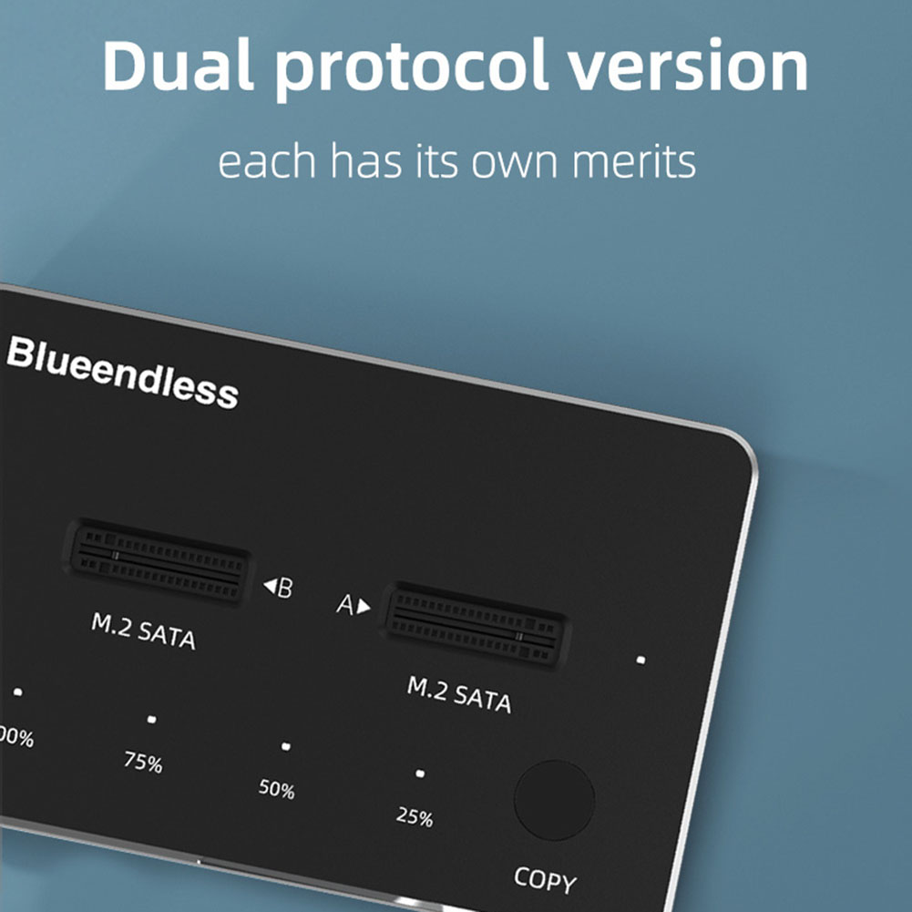 

Blueendless DB280S USB 3.1 Dual-Bay SSD Docking M.2 SATA Reader, Blue, 501 Original