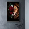Diamond Painting -DIY Round Drill Flower Lion(40X70CM)
