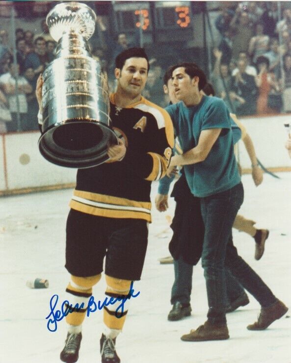 JOHNNY BUCYK SIGNED BOSTON BRUINS STANLEY CUP 8x10 Photo Poster painting! HHOF Autograph