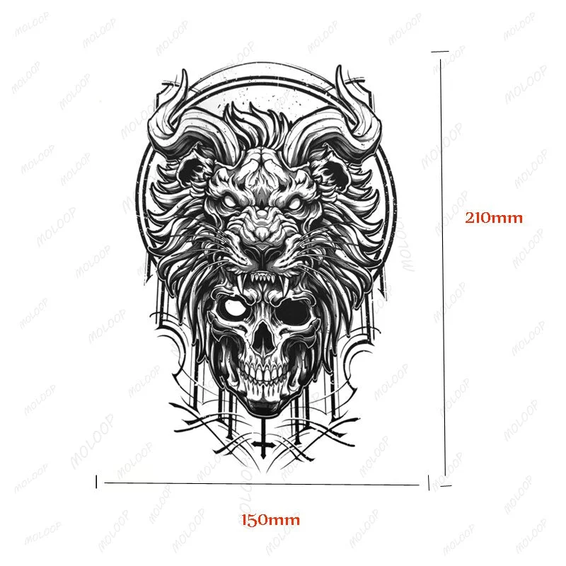 Clock Gears Tattoos Stickers Fake Fragmented English Letters Waterproof Temporary Tattoo for Women Men Black Cool Totem Tatoo
