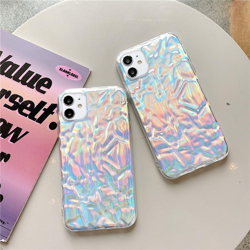 Transparent Laser Uneven Design Case For iPhone