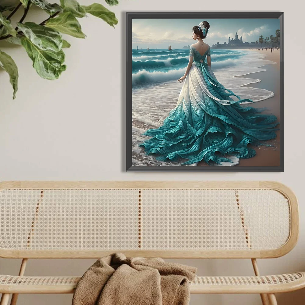 Diamond Painting - Full Round Drill - Gorgeous Skirt Beauty(Canvas|40*40cm)