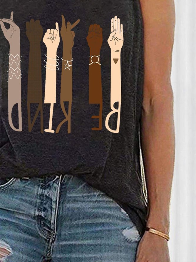 Abstract Cotton Printed Sleeveless Vests