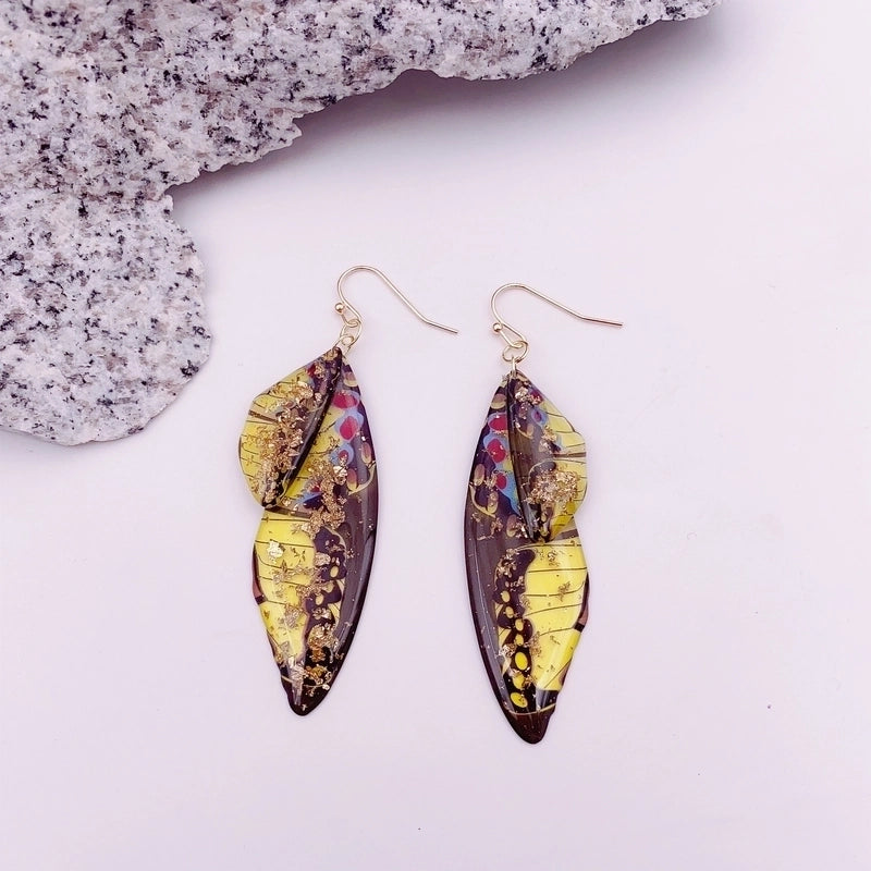 1 Pair Minimalist Wings Copper Epoxy Women’s Drop Earrings