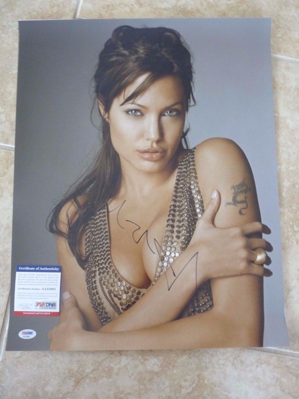 Angelina Jolie SEXY Dress Signed Autographed 16x20 Photo Poster painting PSA Certified