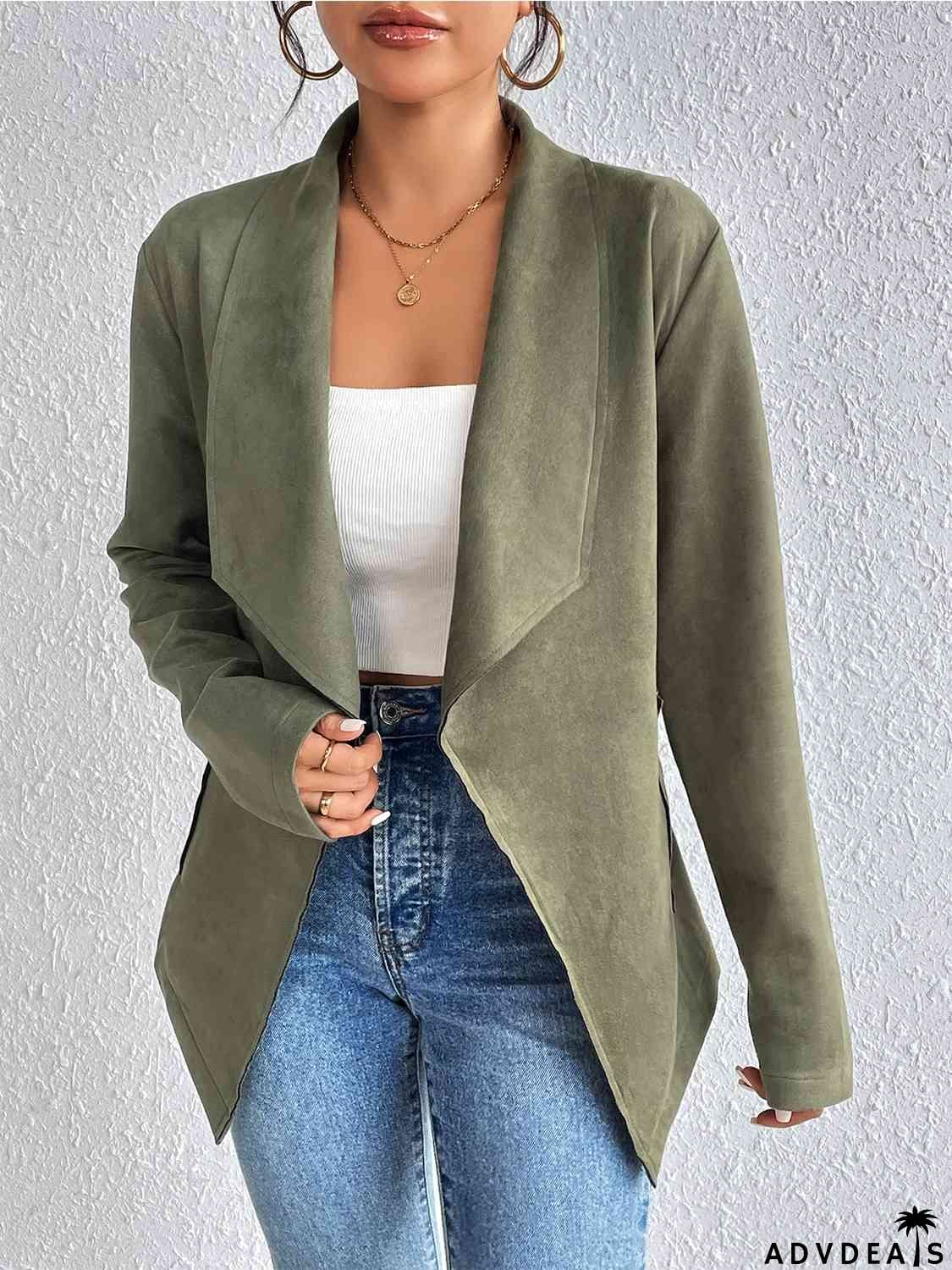 Statement Collar Long Sleeve Jacket