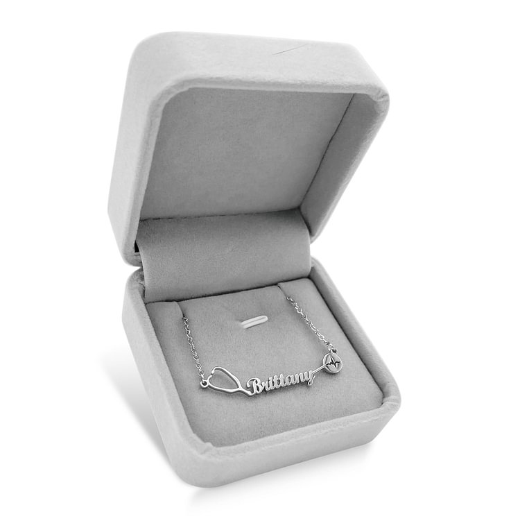 Stethoscope Name Necklace-925 Silver