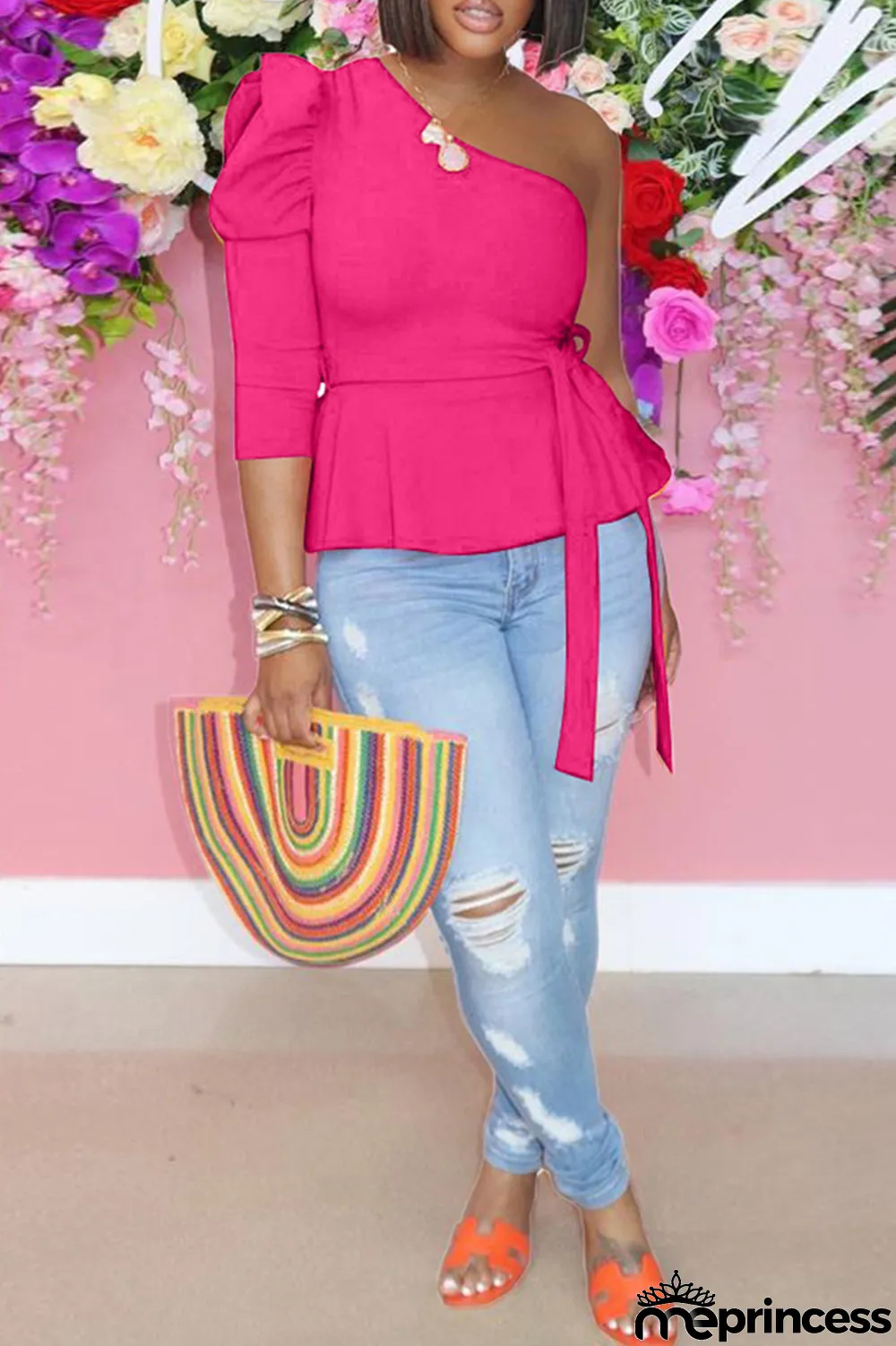 Yellow Fashion Casual Solid Backless Oblique Collar Tops