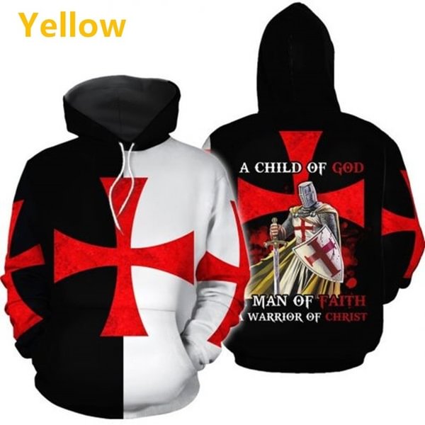 New Upgraded Men's 3D Print Medieval Templar Knight Pullover Hoodies Armor Helmet Cosplay Casual Hooded Tops - Life is Beautiful for You - SheChoic