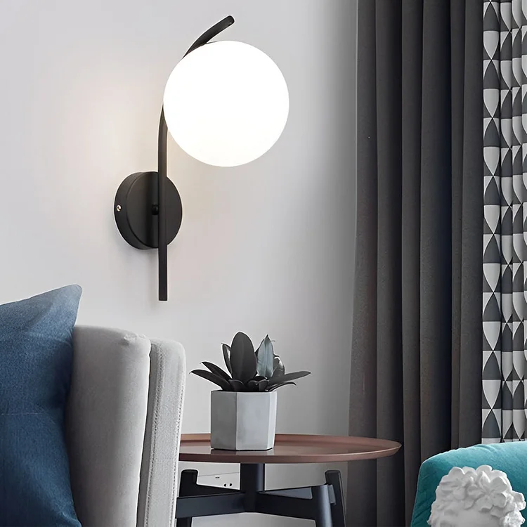 Creative Glass Ball-shaped LED Nordic Plug in Wall Sconce Lighting - Appledas