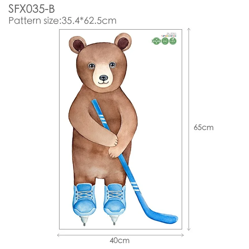 Bear 3D Wall Stickers Home Decor Living Room Decoration Wall Stickers For Kids Rooms Bathroom Children For Stickers Wall Bedroom