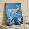 (30x40cm)Whale DIY Pearl Painting Framed Grape Handmade Pearl Material Art Kit Living Room Decor