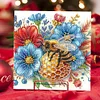 (US Local)6Pcs Ladybug Bee Diamond Painting Greeting Card for Holiday Party Favors