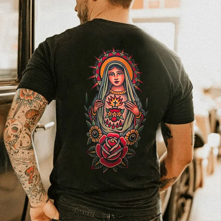 Virgin Mary Printed Men's T-shirt