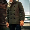 Men's Winter Thick British Gentleman Style Double- Breasted Buttons Woollen Coat Jacket