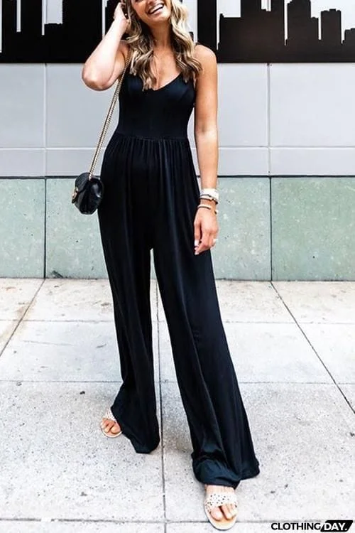 Solid Knot Slip Jumpsuit