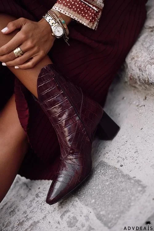 Square Toe Slip On Boots