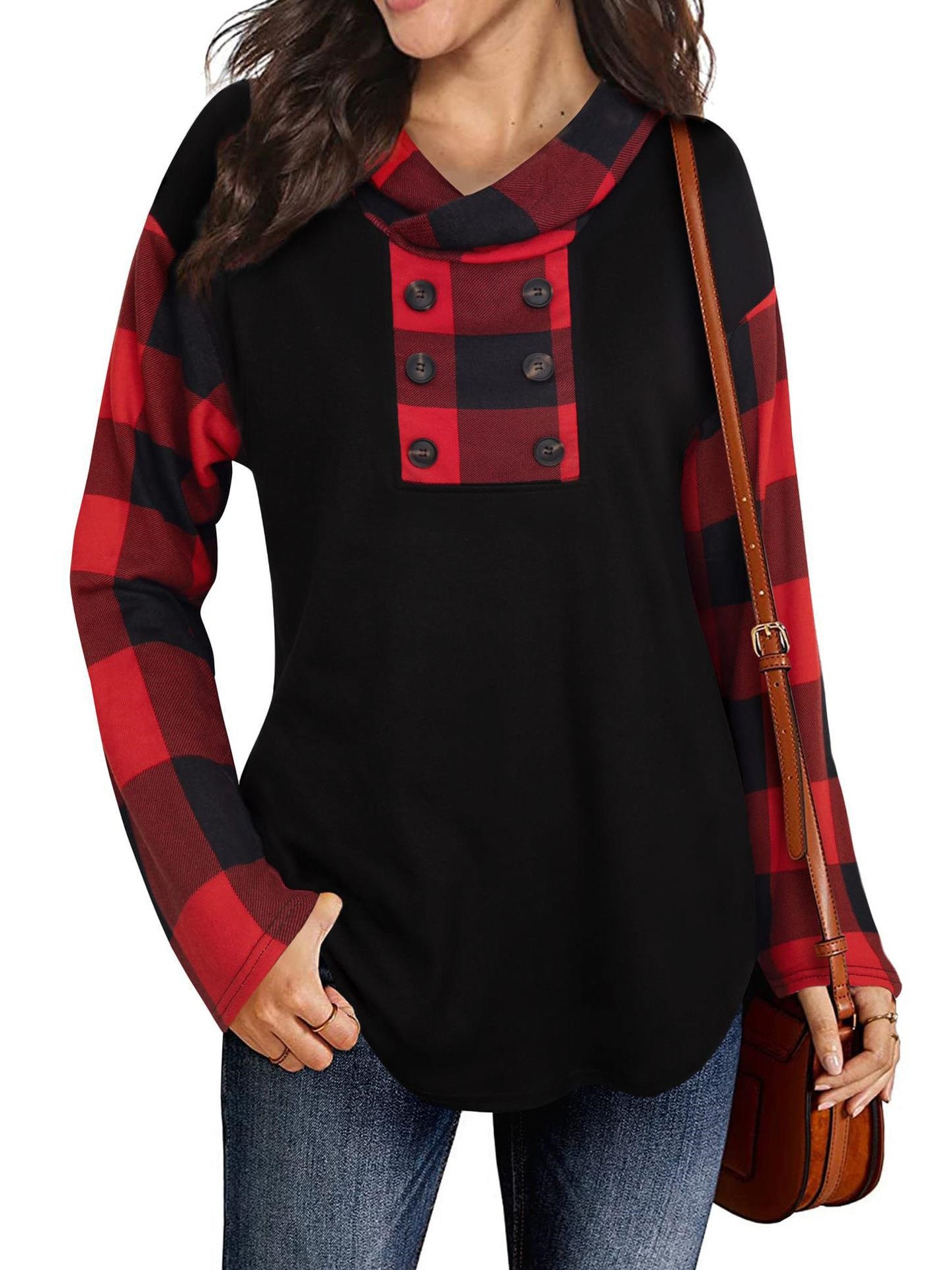 Women Long Sleeve V-neck Graphic Floral Printed Top