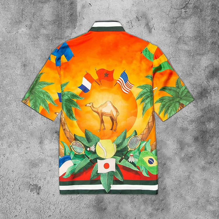 Summer Fashion Trend Art  Printed Casual  Short Sleeve Shirts