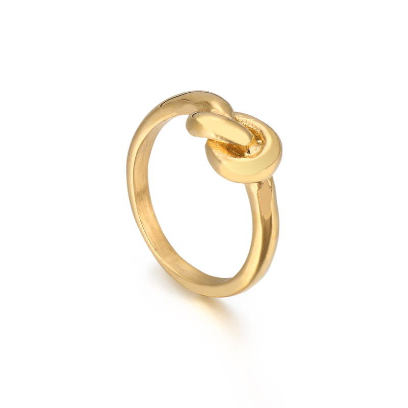 Mature Women Truelove Knot Geometric Titanium Steel Ring