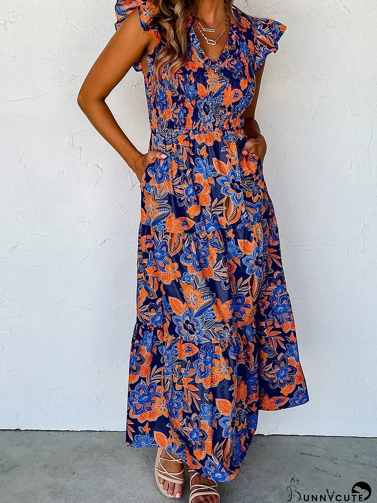 Flowy Maxi Dress with Ruffles