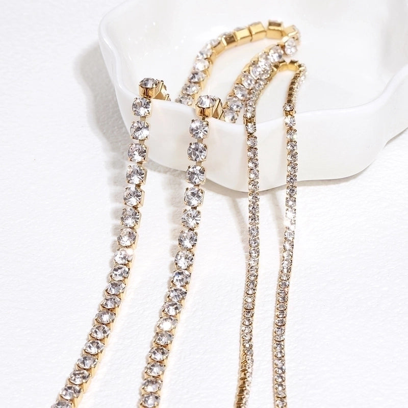 Lady Minimalist Classic Style Geometric Stainless Steel Plating Inlay Zircon Jewelry Accessories