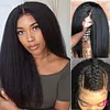 Kinky Straight Wig Lace Front Human Hair Wigs Brazilian 360 Lace Frontal Wig