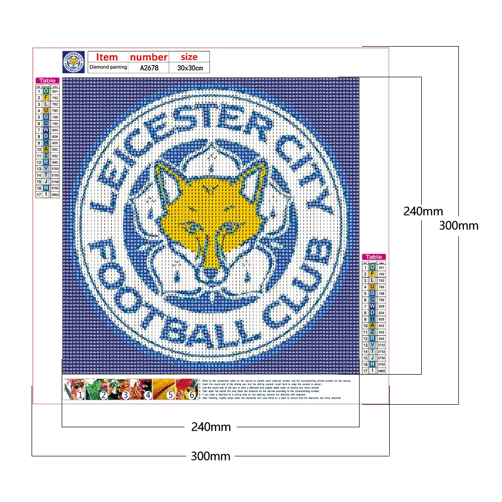 Diamond Painting - Full Round Drill - Leicester City F.C.(Canvas|30*30cm)