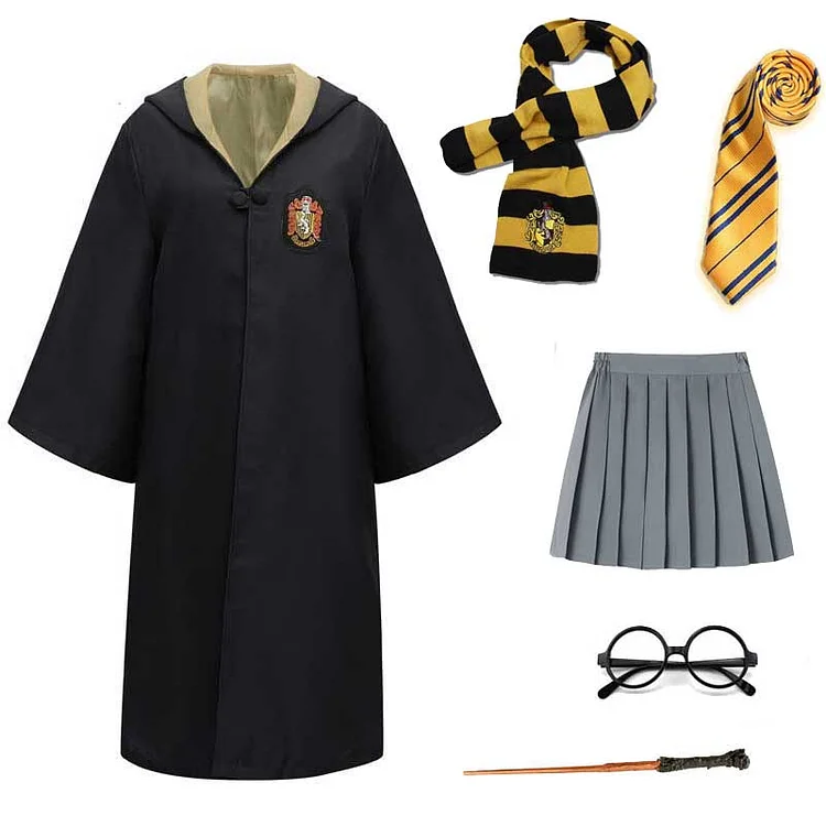 Mayoulove Harry Potter #10 Cosplay  Robe Cloak Clothes Hufflepuff Quidditch Costume Magic School Party Uniform-Mayoulove
