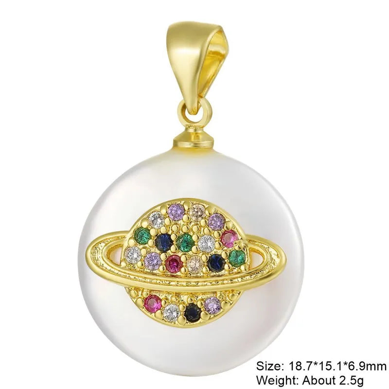 1 Piece 15.3*19.2mm Copper Zircon Heart Shape Eye Crab Pendant Jewelry Accessories