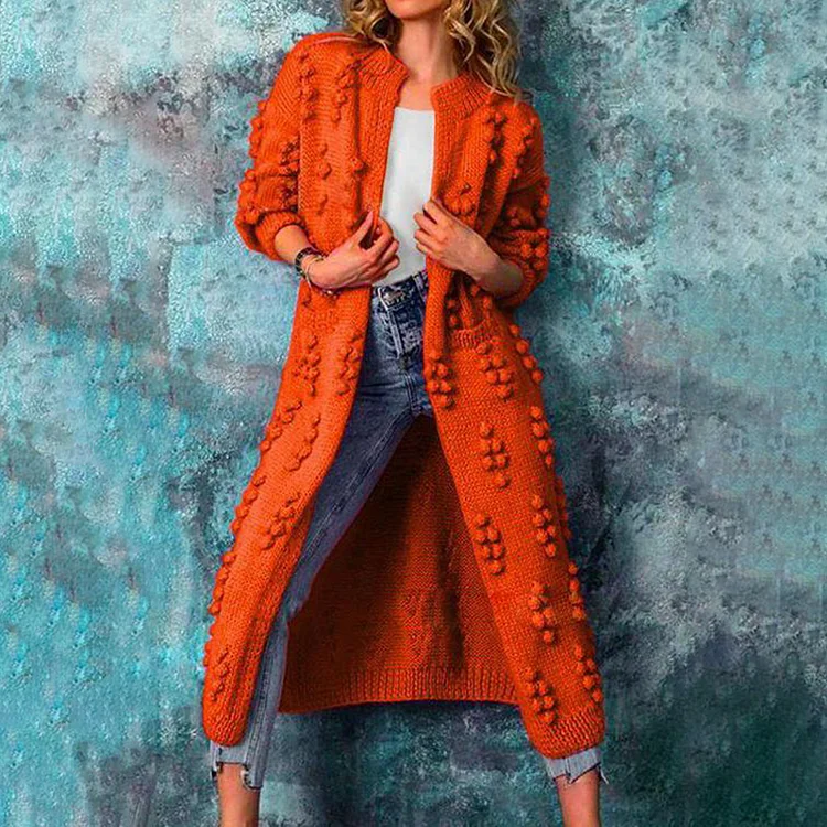 Drumbo Solid Color Mid Length Sweater Cardigan