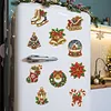 10PCS DIY Pearl Diamond Painting Christmas Fridge Magnets, Sparkling Rhinestone Refrigerator Magnet Craft Kit for Home Decor & Gifts