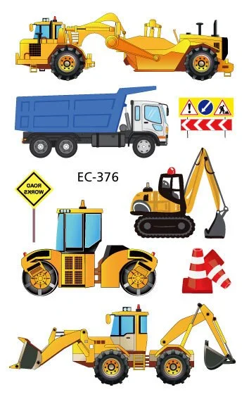 20 kinds Automobile Vehicle Truck Temporary Cartoon Tattoo Kids Children Cognition Stickers faux tatouage temporaire Disposable