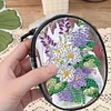 DIY Lavender Bouquet PVC Partial Special Shaped Diamond Painting Wallet Coin Purse