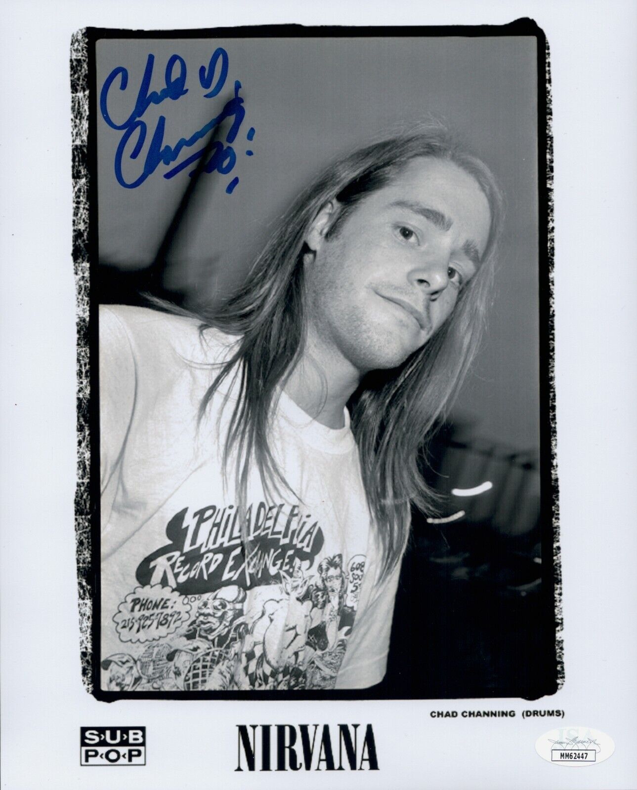 CHAD CHANNING Signed NIRVANA 8x10 Photo Poster painting IN PERSON Autograph JSA COA Cert