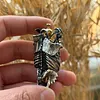 Original S925 Sterling Silver Bone Sword Angel Skull Pendant