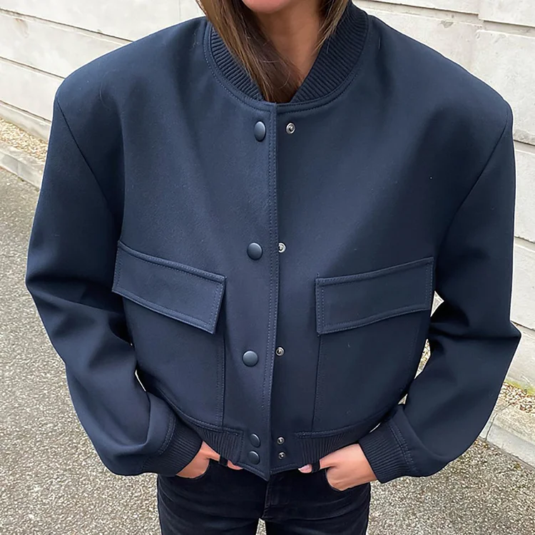 Versatile White Slim Long Sleeve Jacket - yankia