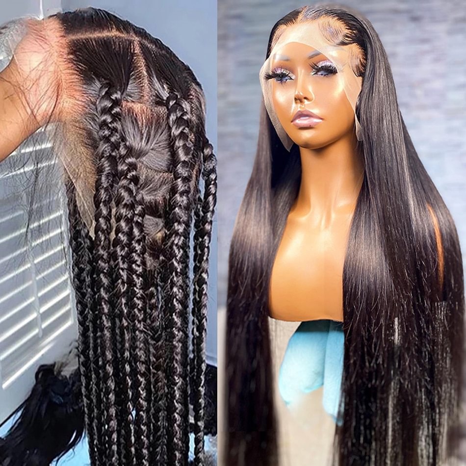 30 40 Inch Straight Lace Front Human Hair Wigs for Women Pre Plucked Brazilian Hair Wig 13x4 Hd Bone Straight Lace Frontal Wig US Mall Lifes