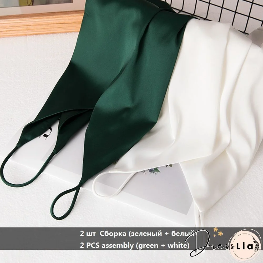 Summer Crop Top Women Camis Silk Satin Tank Top Women Camisole Sleeveless Vest Roupas Femin Cropped Croo Top Binder Trans