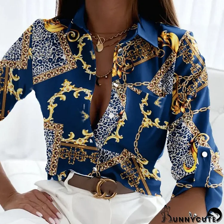 Elegant Blue Print Shirt